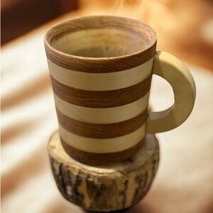 Striped Wooden Mug